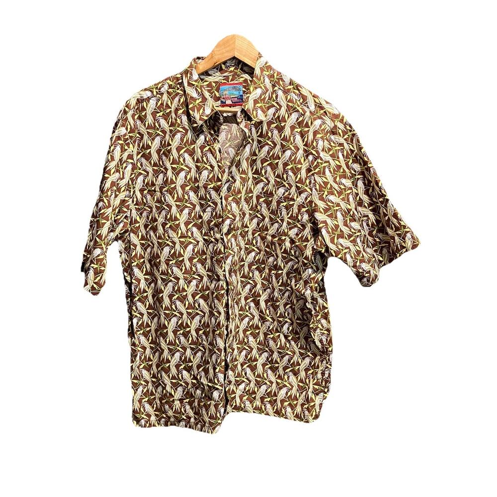 Joe Kealoha x Reyn Spooner Hawaiian Bird Print Men's Button Down Shirt Size‎ L